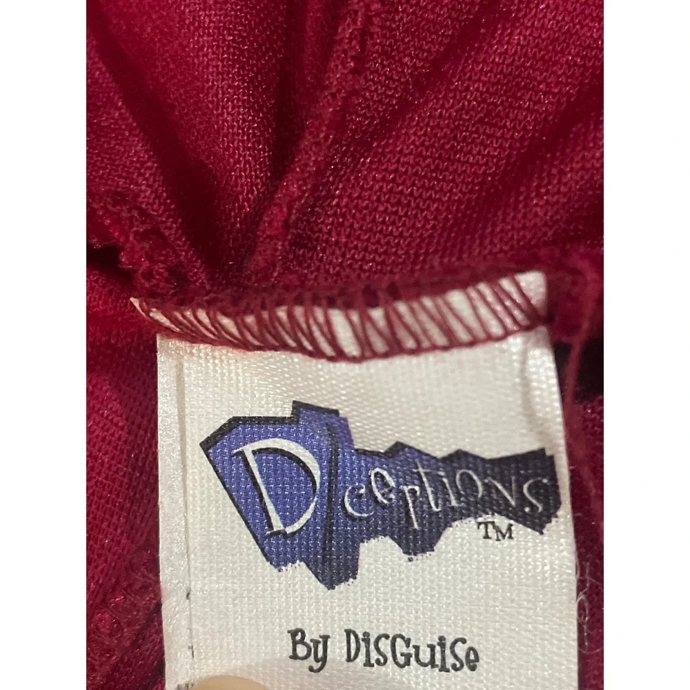 Vintage Deceptions by Disguise Burgundy Medieval Hooded Velvet Dress Jr 9